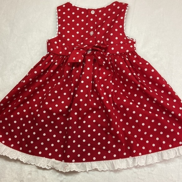 Blueberi Boulevard Red Cotton Polka Dot Sleeveless Dress Size 3T - Picture 6 of 10